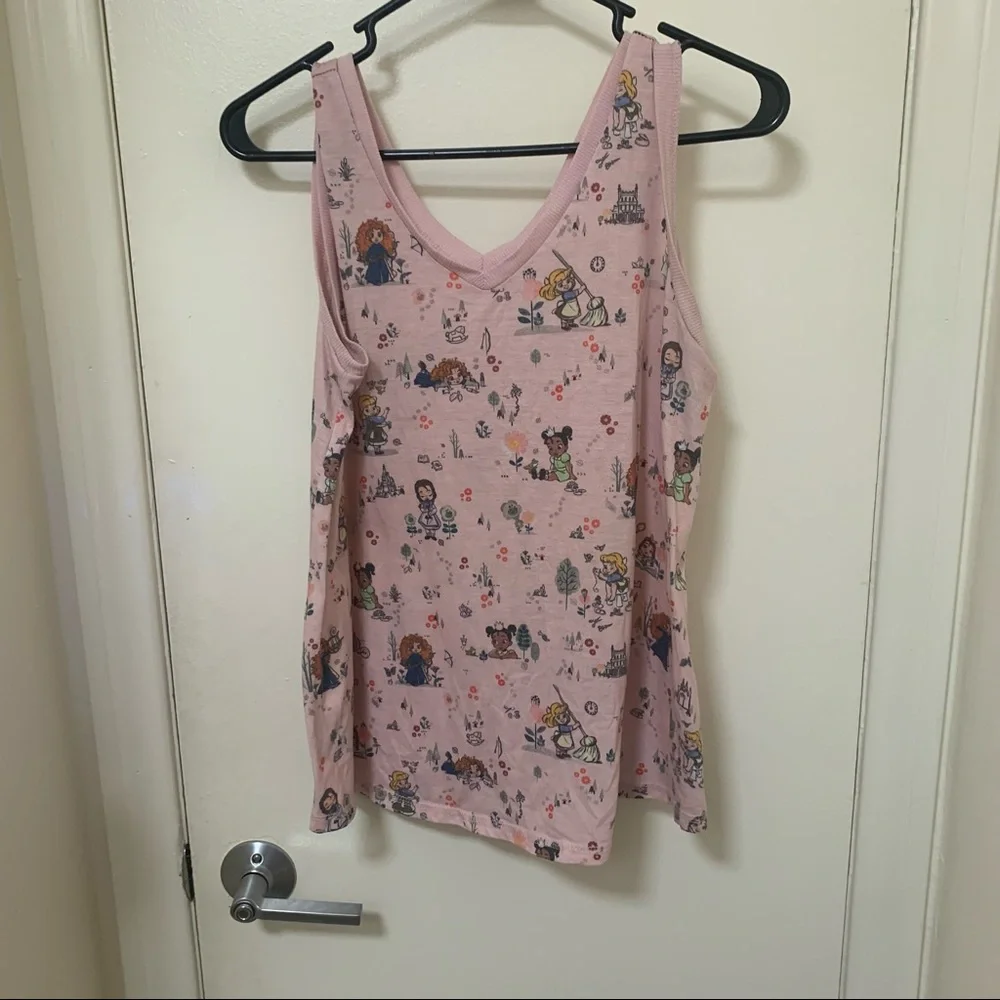 Disney Princess Pajama Set, Disney Princess Pajamas, Disney Tank and Shorts - Picture 5 of 10